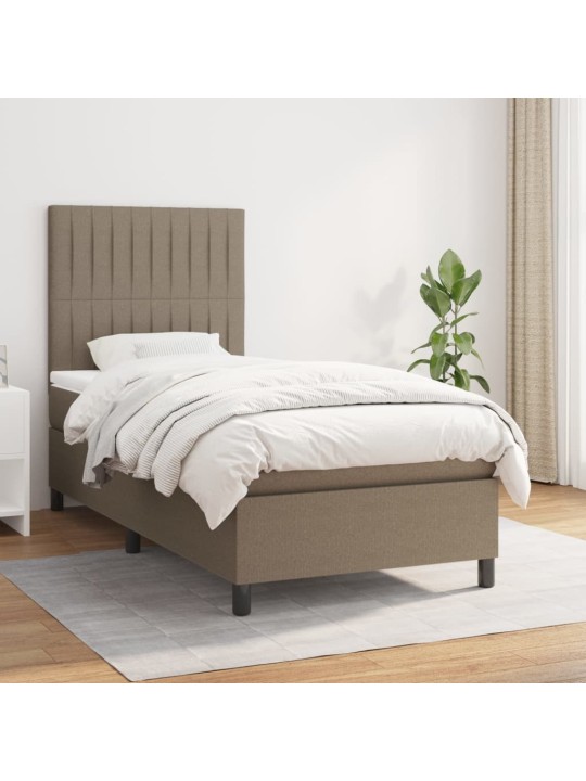 Box spring postel s matrací taupe 90x200 cm textil