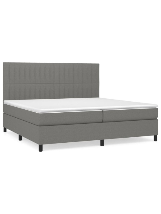 Box spring postel s matrací tmavě šedá 200x200 cm textil