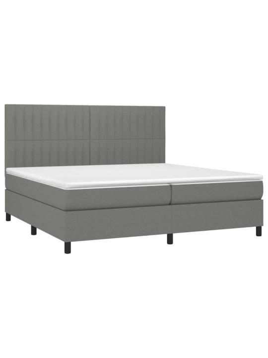 Box spring postel s matrací tmavě šedá 200x200 cm textil