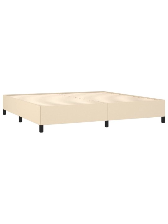 Box spring postel s matrací krémová 200x200 cm textil