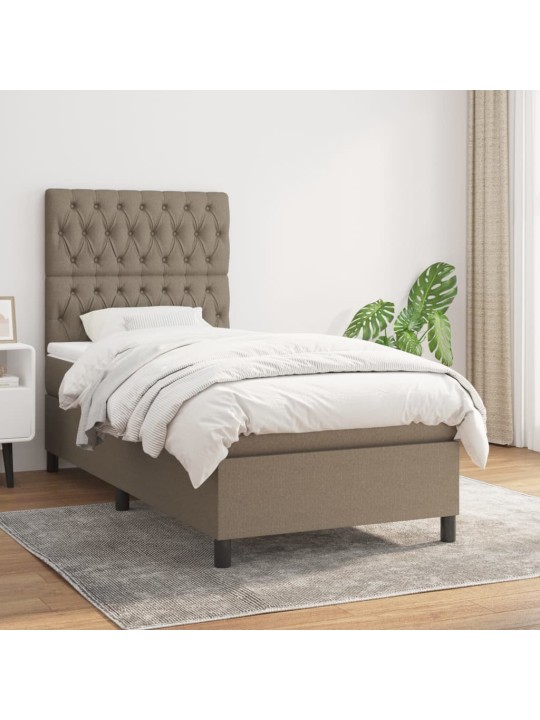 Box spring postel s matrací taupe 100 x 200 cm textil