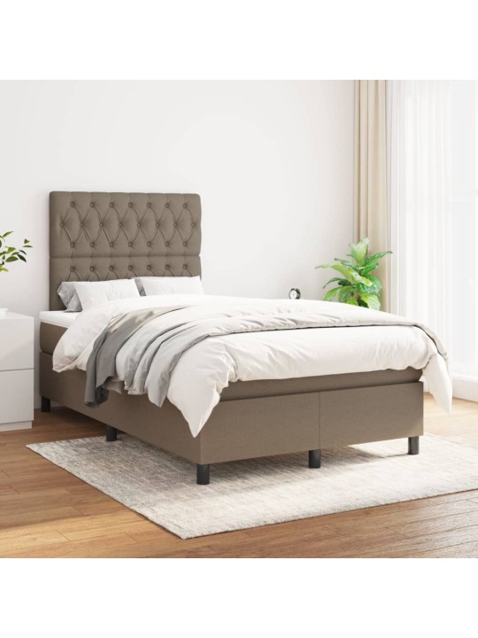 Box spring postel s matrací taupe 120x200 cm textil
