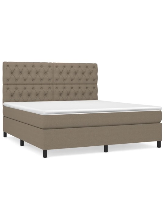 Box spring postel s matrací taupe 160x200 cm textil