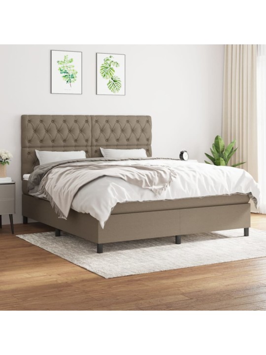 Box spring postel s matrací taupe 160x200 cm textil