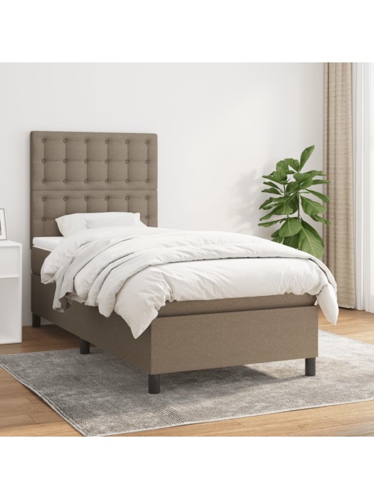Box spring postel s matrací taupe 90x190 cm textil