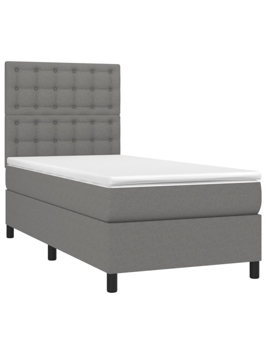 Box spring postel s matrací tmavě šedá 90x200 cm textil