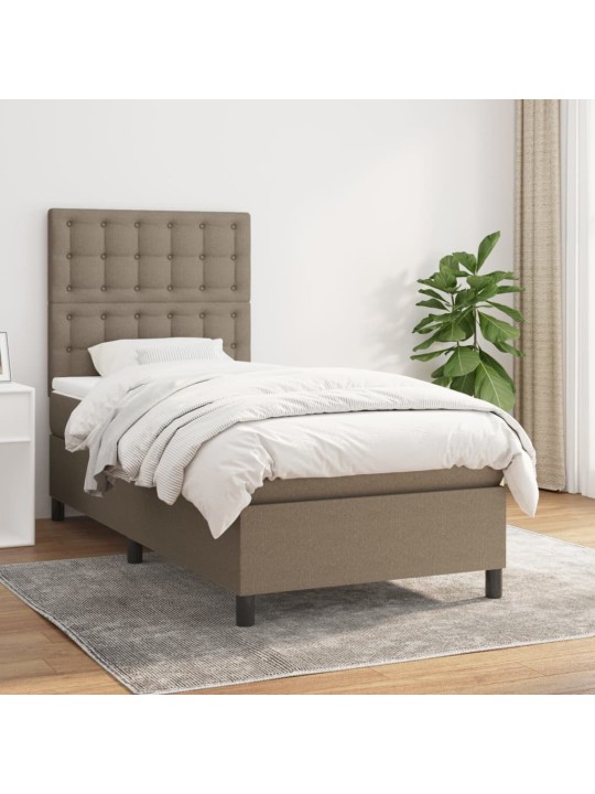 Box spring postel s matrací taupe 90x200 cm textil