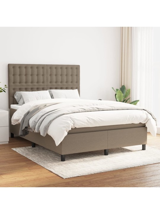 Box spring postel s matrací taupe 140x200 cm textil