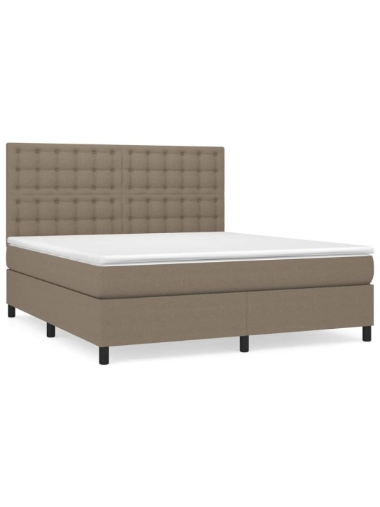Box spring postel s matrací taupe 180x200 cm textil