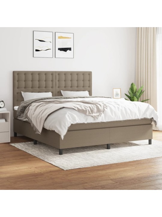 Box spring postel s matrací taupe 180x200 cm textil