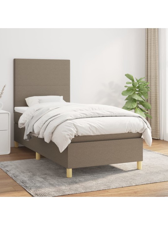 Box spring postel s matrací taupe 90x200 cm textil