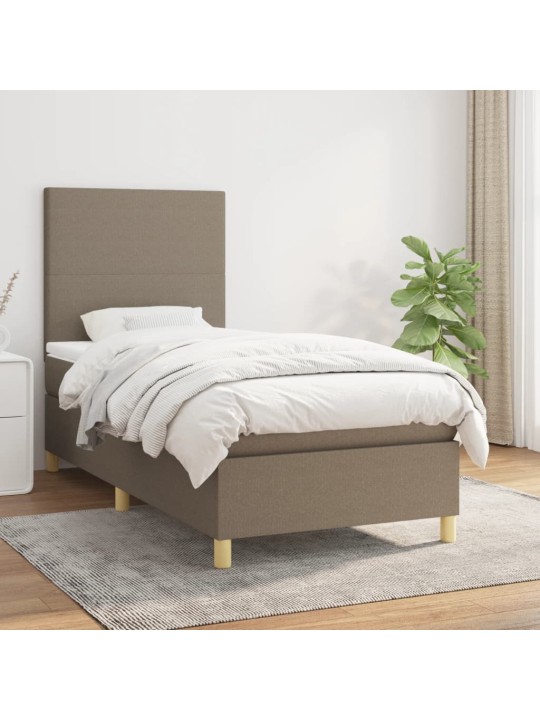Box spring postel s matrací taupe 100 x 200 cm textil
