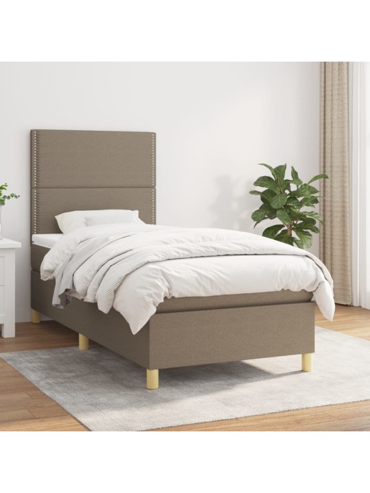 Box spring postel s matrací taupe 90x200 cm textil