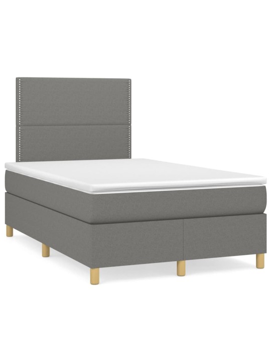 Box spring postel s matrací tmavě šedá 120x200 cm textil