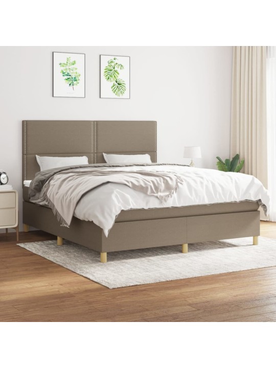 Box spring postel s matrací taupe 180x200 cm textil