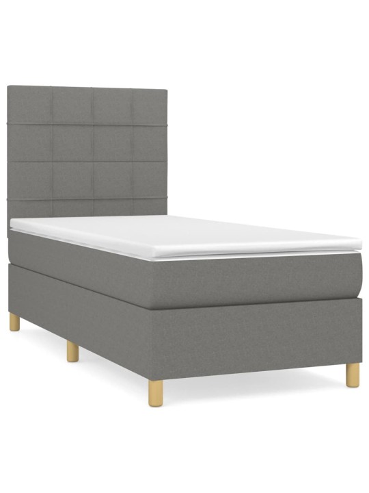 Box spring postel s matrací tmavě šedá 90x190 cm textil