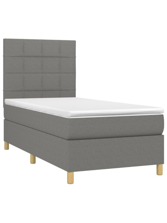 Box spring postel s matrací tmavě šedá 90x190 cm textil