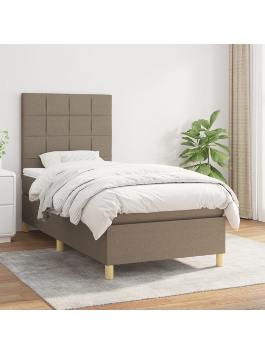 Box spring postel s matrací taupe 100 x 200 cm textil