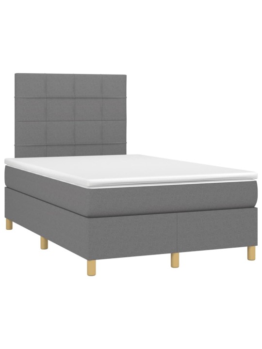 Box spring postel s matrací tmavě šedá 120x200 cm textil
