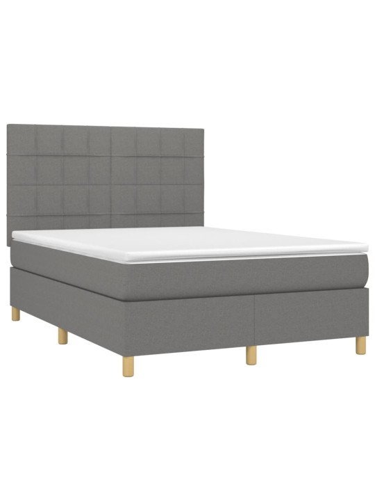 Box spring postel s matrací tmavě šedý 140 x 190 cm textil