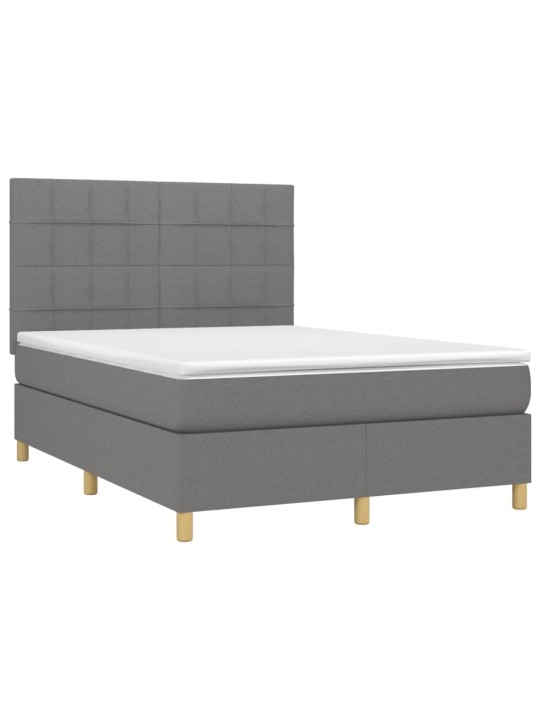 Box spring postel s matrací tmavě šedá 140x200 cm textil