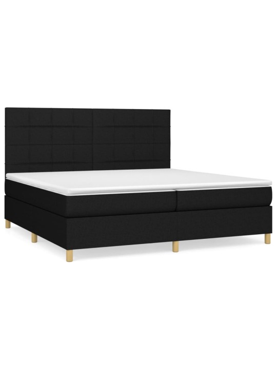 Box spring postel s matrací černá 200x200 cm textil