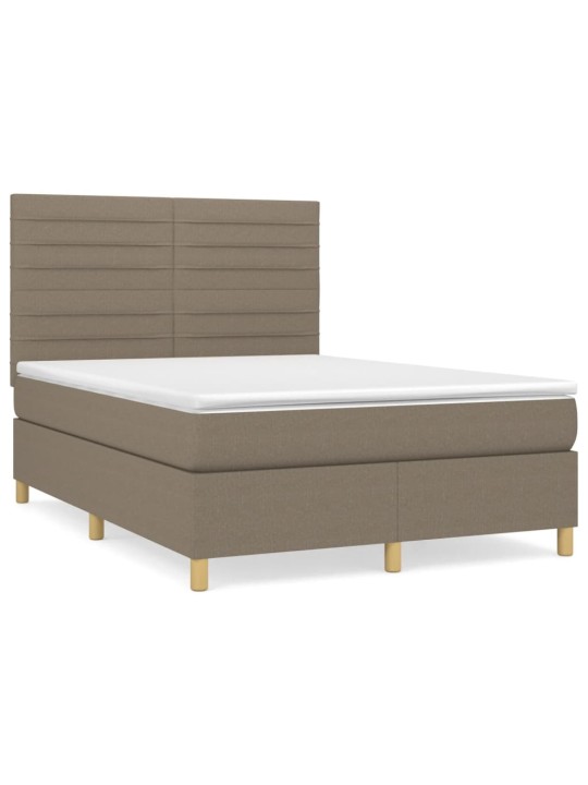 Box spring postel s matrací taupe 140x200 cm textil