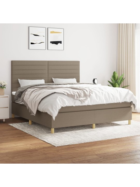 Box spring postel s matrací taupe 160x200 cm textil
