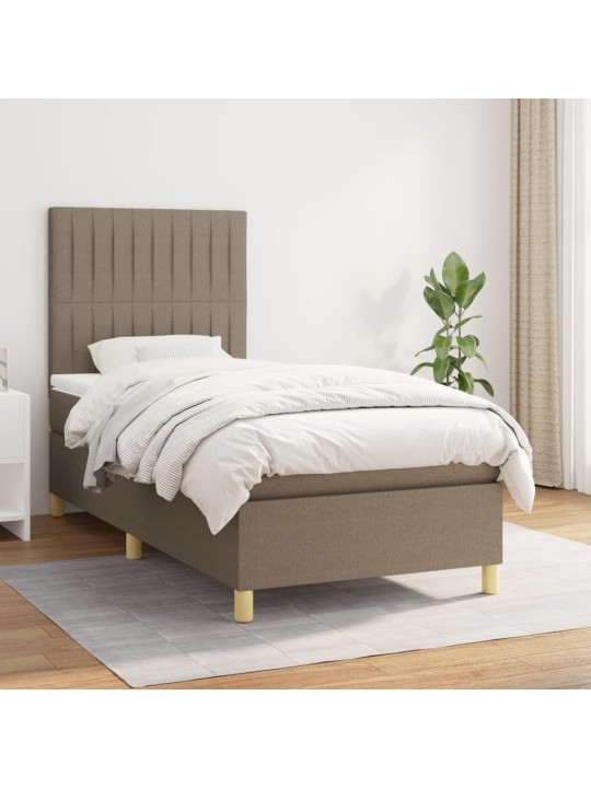 Box spring postel s matrací taupe 100 x 200 cm textil