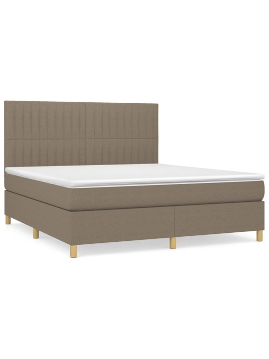 Box spring postel s matrací taupe 160x200 cm textil