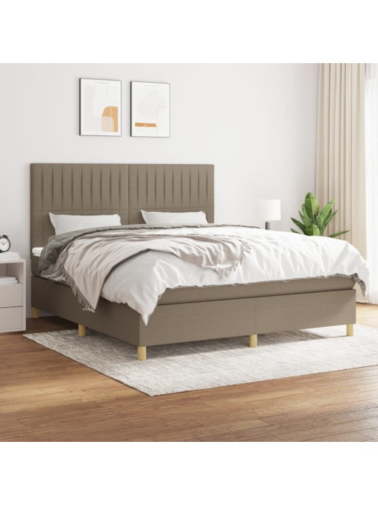 Box spring postel s matrací taupe 160x200 cm textil