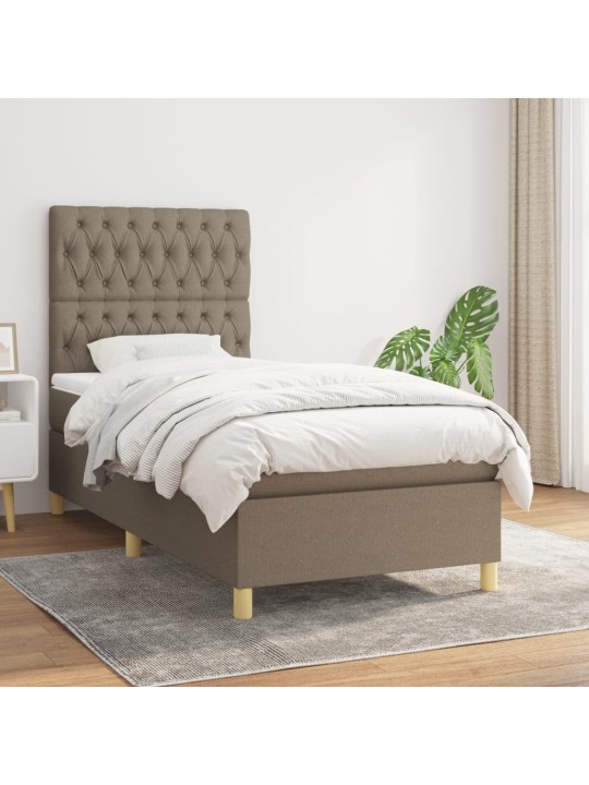Box spring postel s matrací taupe 90x200 cm textil