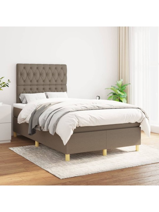 Box spring postel s matrací taupe 120x200 cm textil
