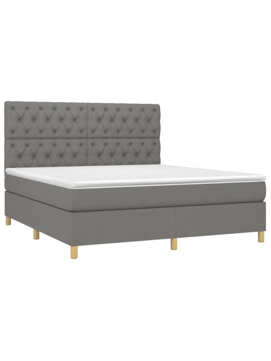 Box spring postel s matrací tmavě šedá 160x200 cm textil