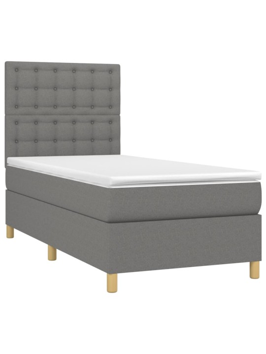 Box spring postel s matrací tmavě šedá 90x190 cm textil
