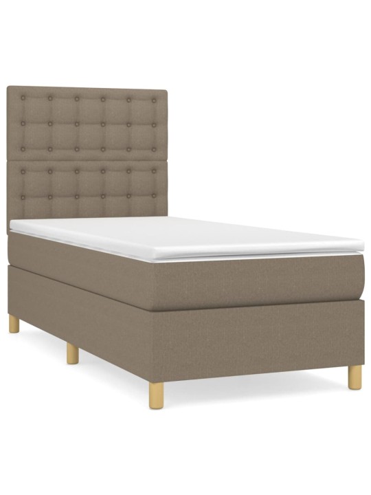 Box spring postel s matrací taupe 90x200 cm textil