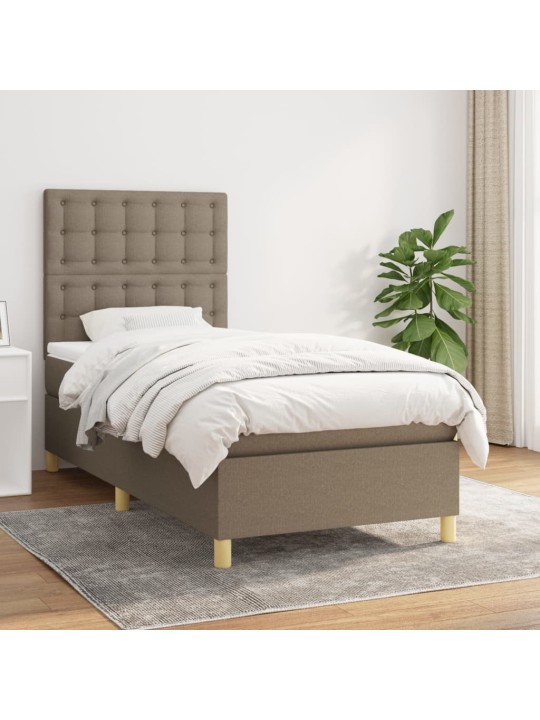 Box spring postel s matrací taupe 100 x 200 cm textil