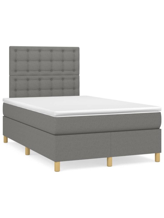Box spring postel s matrací tmavě šedá 120x200 cm textil