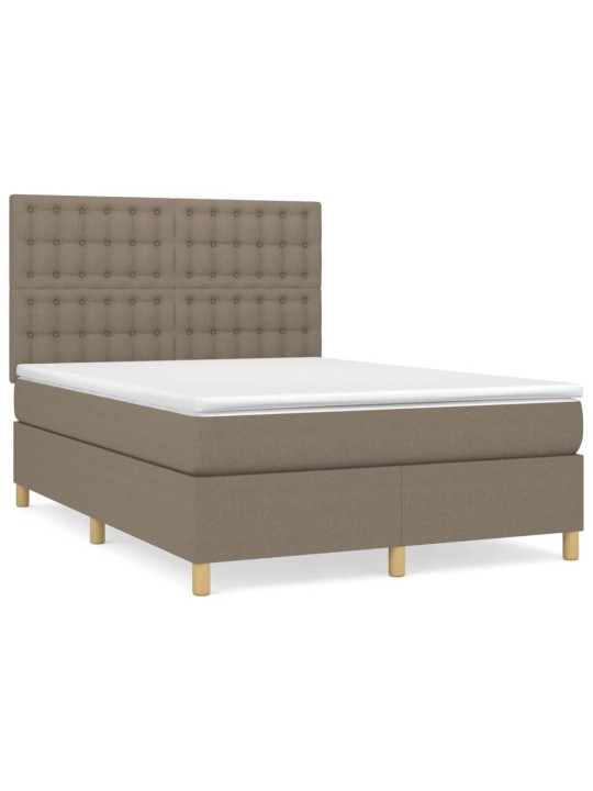 Box spring postel s matrací taupe 140x200 cm textil