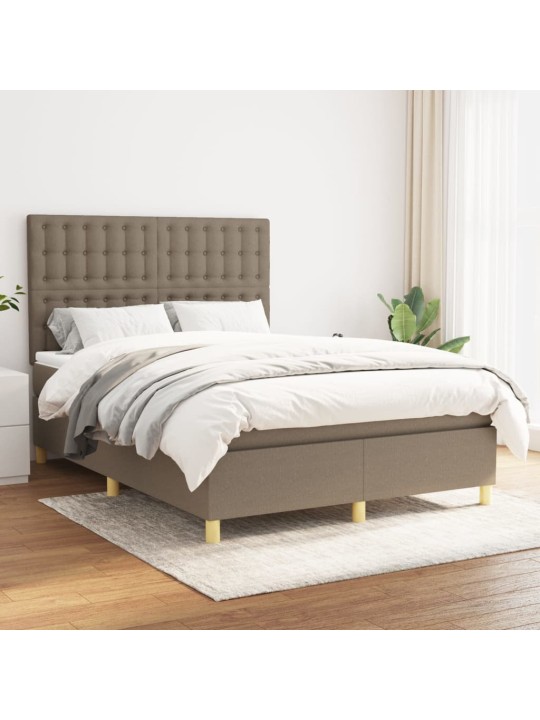 Box spring postel s matrací taupe 140x200 cm textil