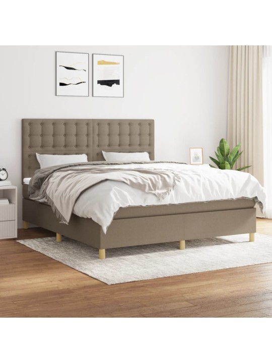 Box spring postel s matrací taupe 180x200 cm textil