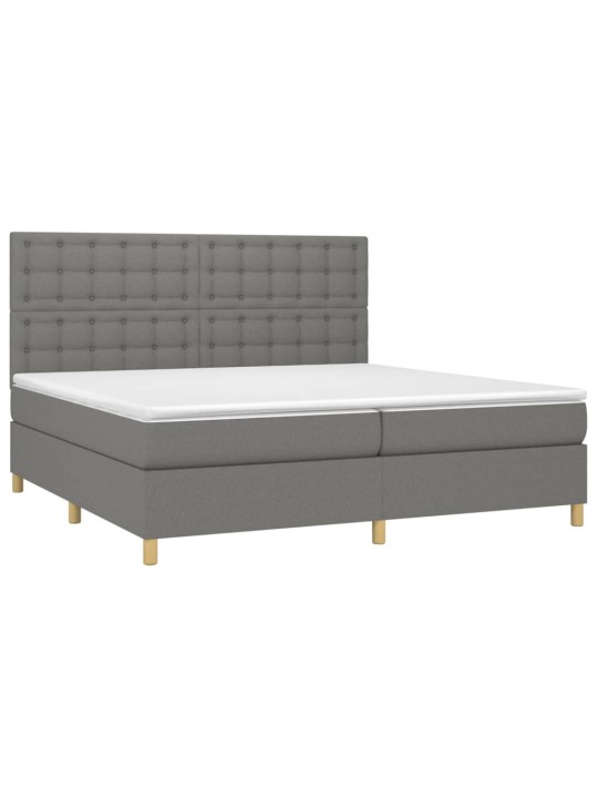 Box spring postel s matrací tmavě šedá 200x200 cm textil