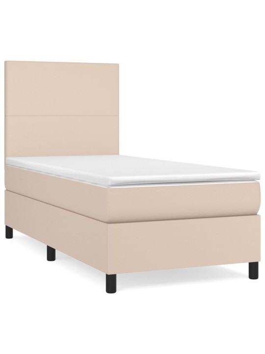 Box spring postel s matrací cappuccino 100x200 cm umělá kůže