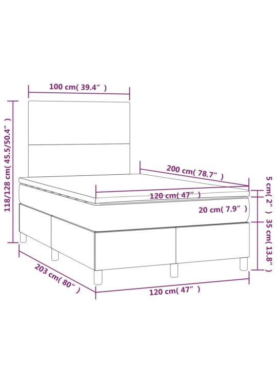 Box spring postel s matrací černá 120 x 200 cm umělá kůže