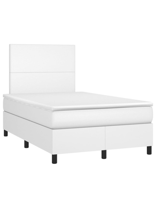 Box spring postel s matrací bílá 120x200 cm umělá kůže