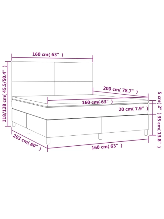 Box spring postel s matrací bílá 160x200 cm umělá kůže