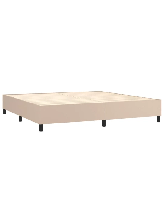 Box spring postel s matrací cappuccino 200 x 200 cm umělá kůže