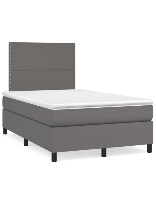 Box spring postel s matrací šedá 120x200 cm umělá kůže
