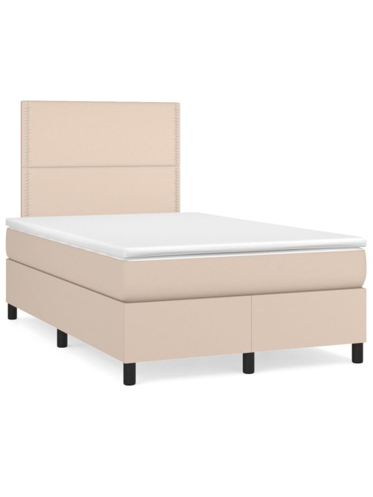 Box spring postel s matrací cappuccino 120x200 cm umělá kůže