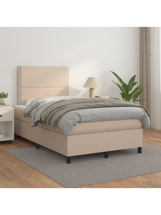 Box spring postel s matrací cappuccino 120x200 cm umělá kůže
